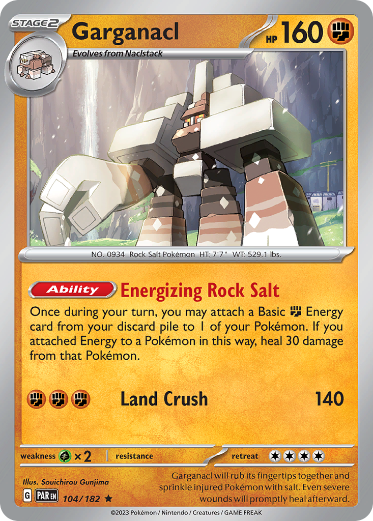 Garganacl 104 Paradox Rift Pokémon card