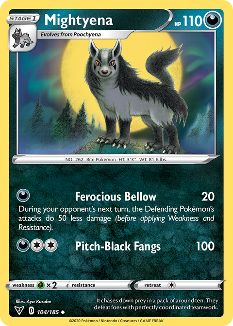 Mightyena 104 Vivid Voltage Pokémon card