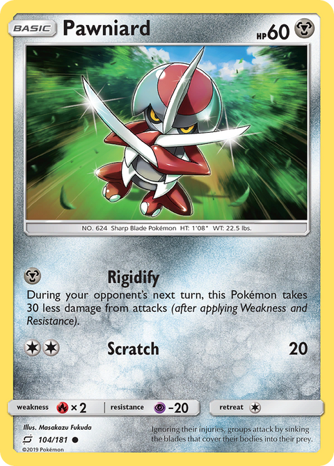 Pawniard 104 Team Up Pokémon card