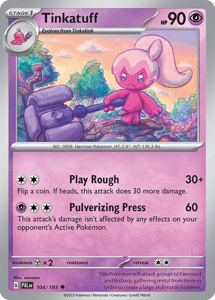 Tinkatuff 104 Paldea Evolved Pokémon card