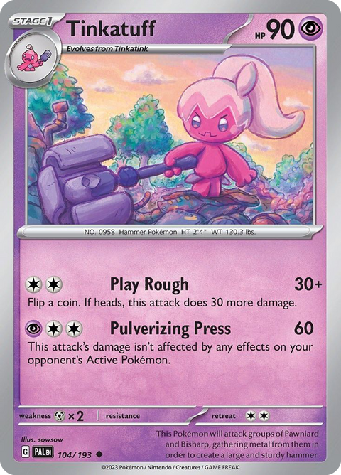 Tinkatuff 104 Paldea Evolved Pokémon card