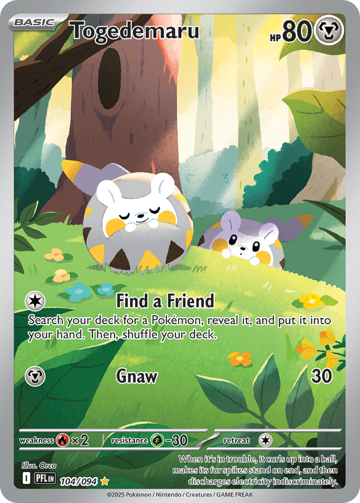 Togedemaru 104 Phantasmal Flames Pokémon card