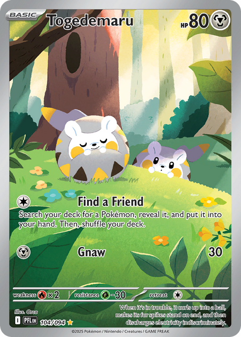 Togedemaru 104 Phantasmal Flames Pokémon card