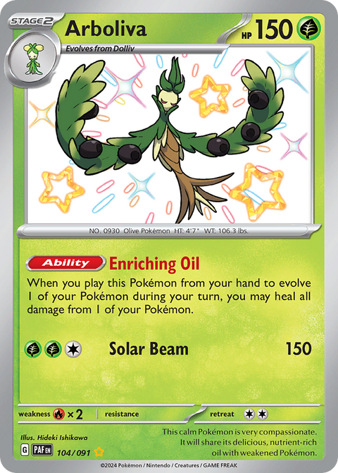 Arboliva 104 Paldean Fates Pokémon card