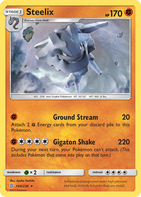 Steelix 104 Unified Minds Pokémon card