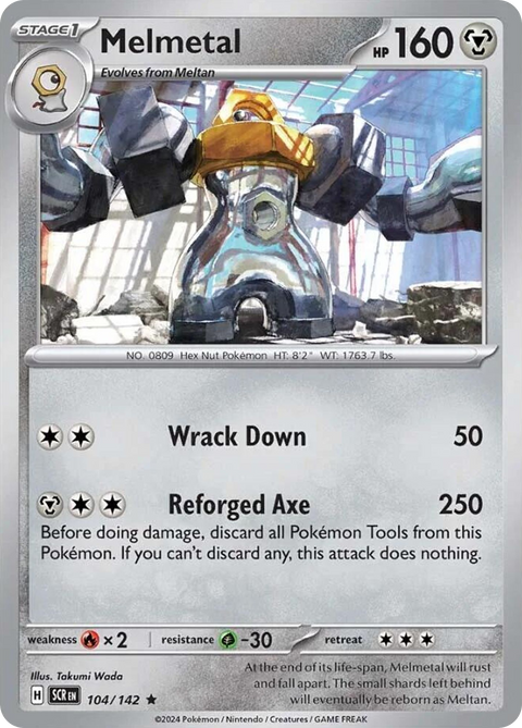 Melmetal 104 Stellar Crown Pokémon card