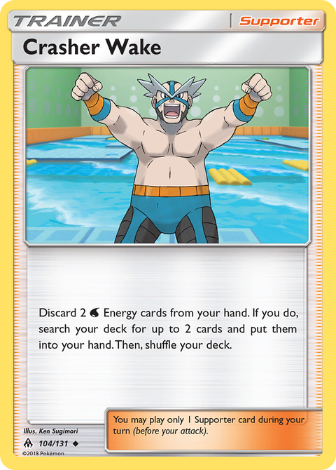 Crasher Wake 104 Forbidden Light Pokémon card