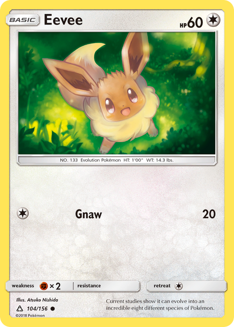 Eevee 104 Ultra Prism Pokémon card