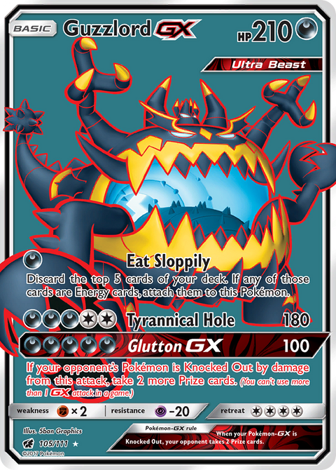 Guzzlord-GX 105 Crimson Invasion Pokémon card