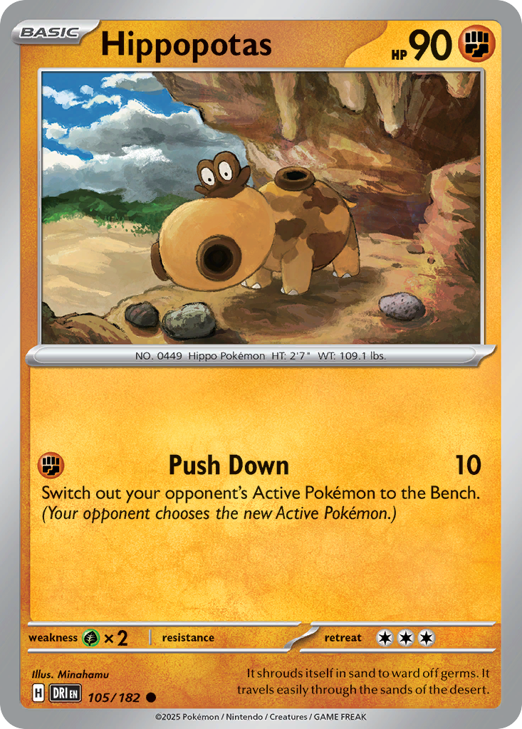 Hippopotas 105 Destined Rivals Pokémon card