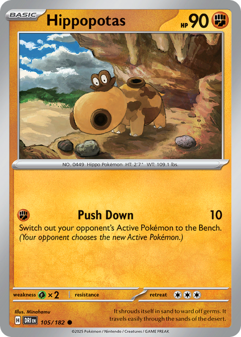 Hippopotas 105 Destined Rivals Pokémon card