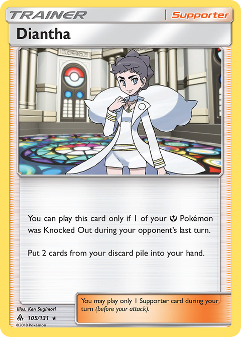 Diantha 105 Forbidden Light Pokémon card