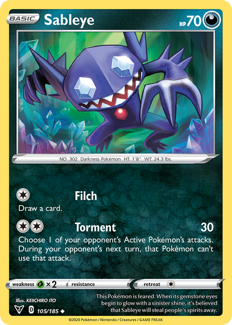 Sableye 105 Vivid Voltage Pokémon card