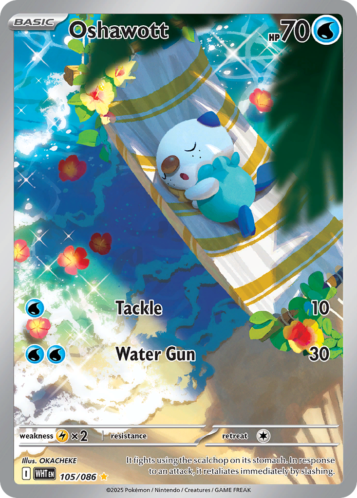 Oshawott 105 White Flare Pokémon card