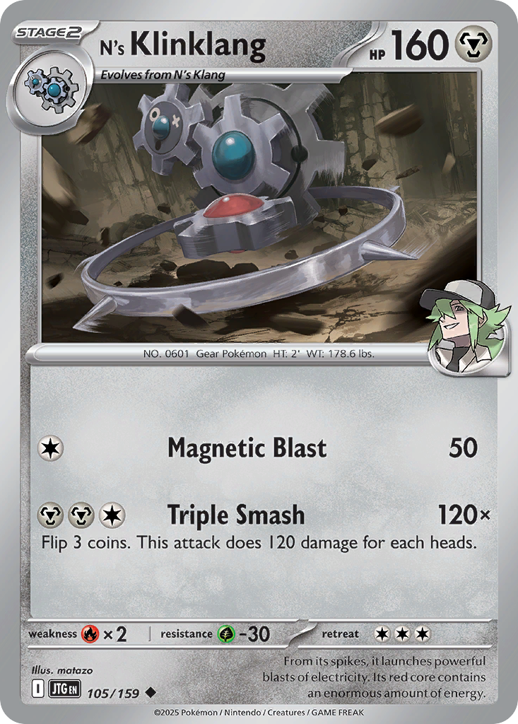 N's Klinklang 105 Journey Together Pokémon card