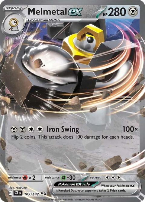 Melmetal ex 105 Stellar Crown Pokémon card