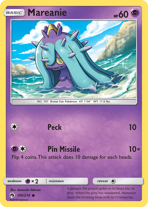 Mareanie 105 Lost Thunder Pokémon card