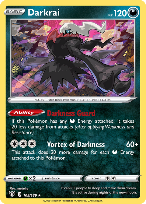 Darkrai 105 Darkness Ablaze Pokémon card