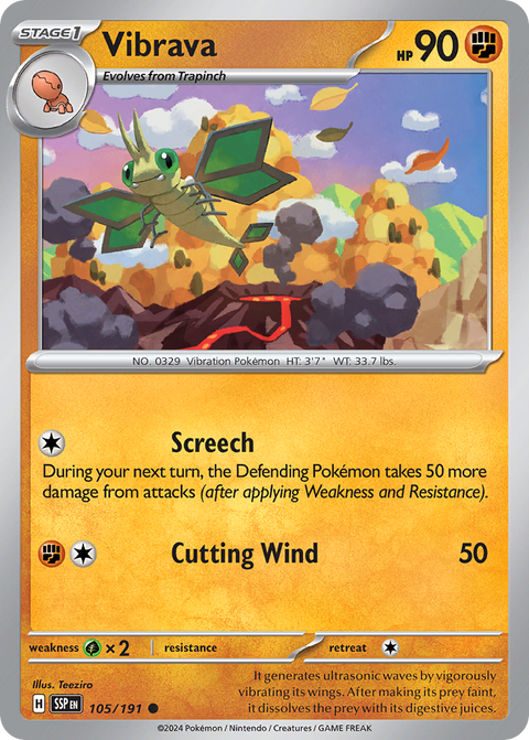 Vibrava 105 Surging Sparks Pokémon card