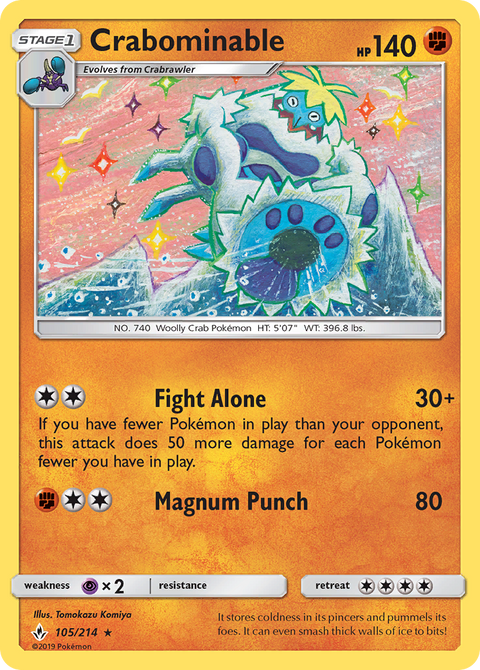 Crabominable 105 Unbroken Bonds Pokémon card