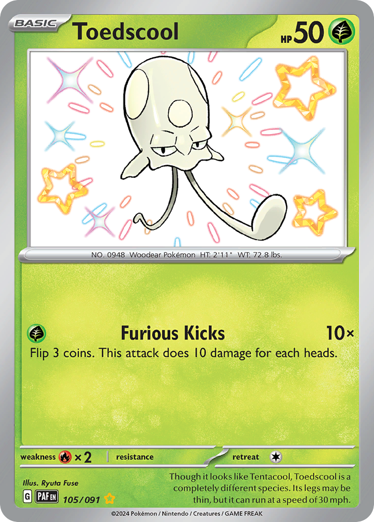 Toedscool 105 Paldean Fates Pokémon card