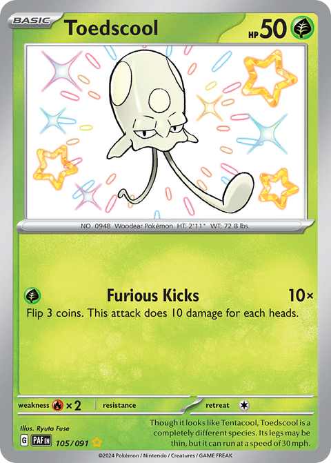 Toedscool 105 Paldean Fates Pokémon card