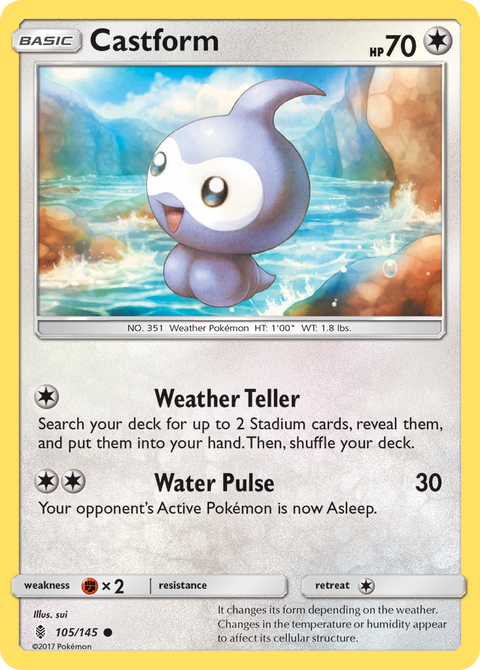 Castform 105 Guardians Rising Pokémon card