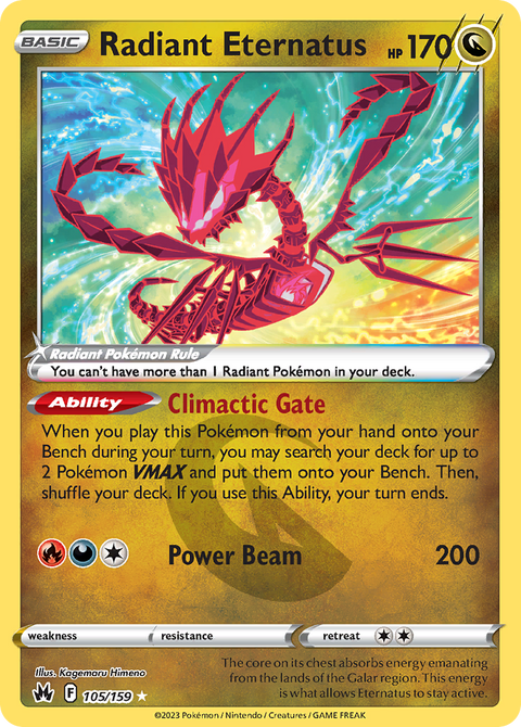 Radiant Eternatus 105 Crown Zenith Pokémon card