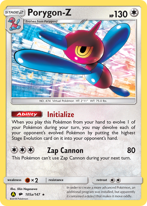 Porygon-Z 105a Burning Shadows Pokémon card