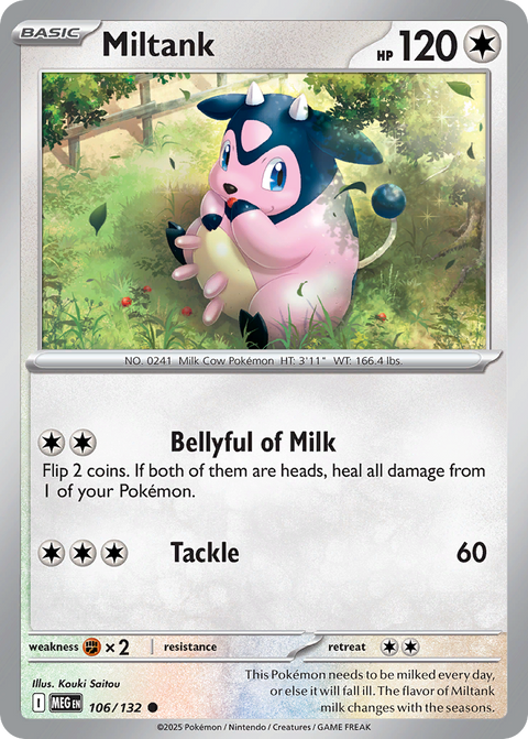 Miltank 106 Mega Evolution Pokémon card