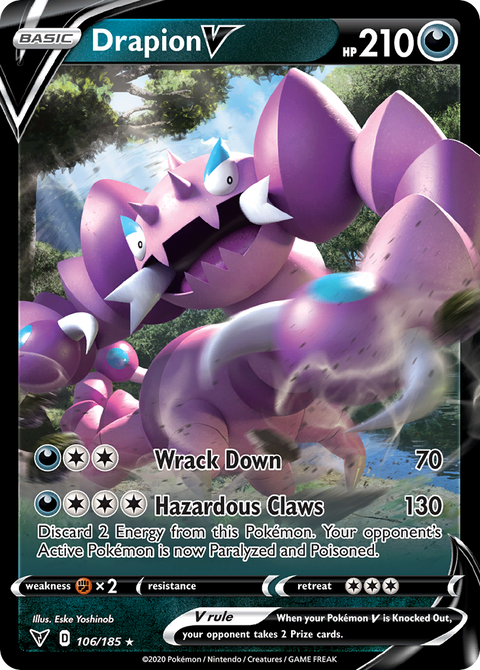 Drapion V 106 Vivid Voltage Pokémon card