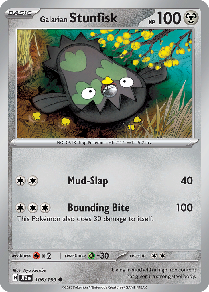 Galarian Stunfisk 106 Journey Together Pokémon card