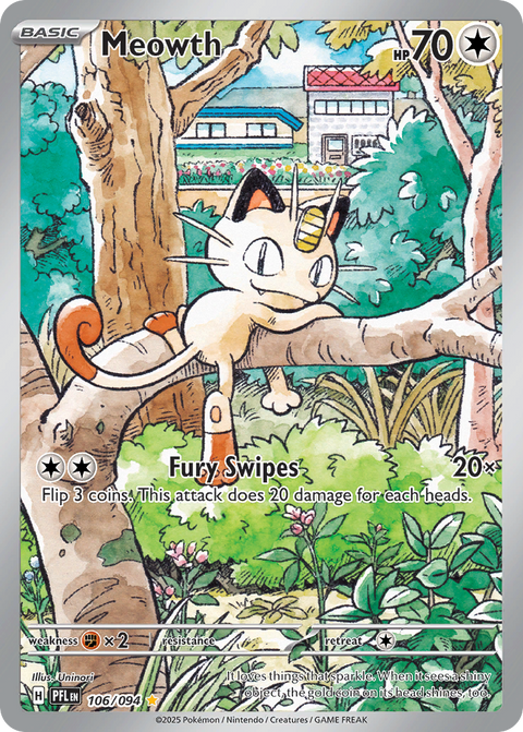 Meowth 106 Phantasmal Flames Pokémon card
