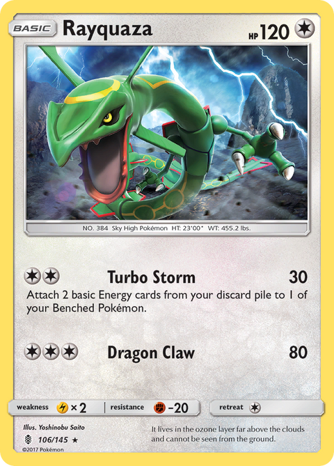 Rayquaza 106 Guardians Rising Pokémon card