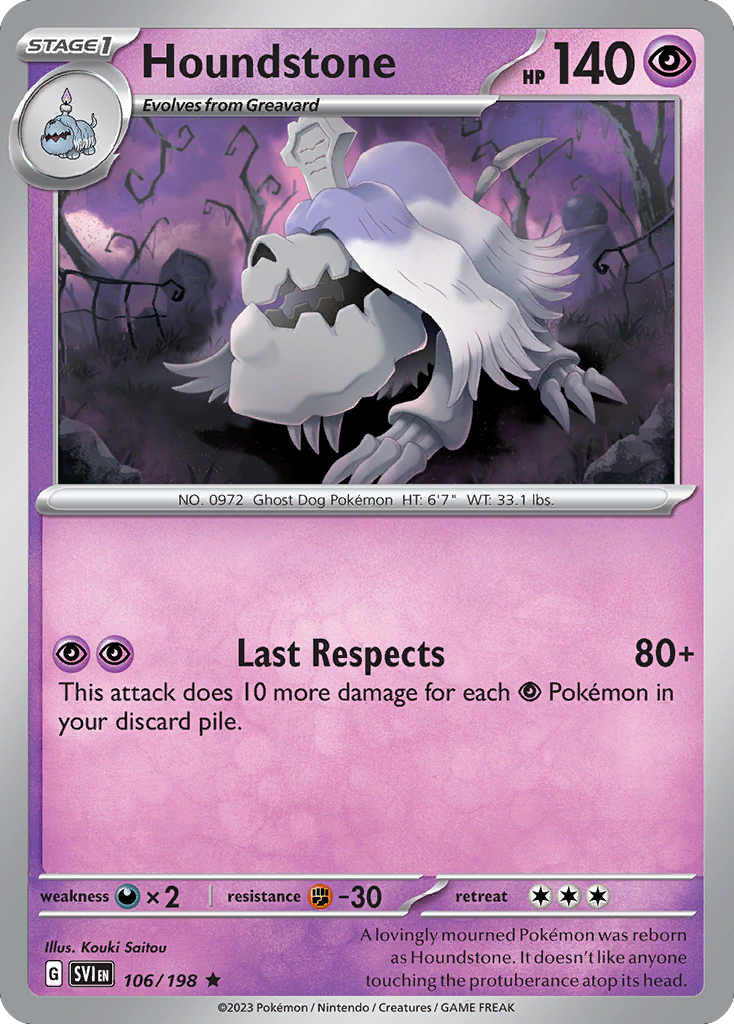 Houndstone 106 Scarlet & Violet Pokémon card