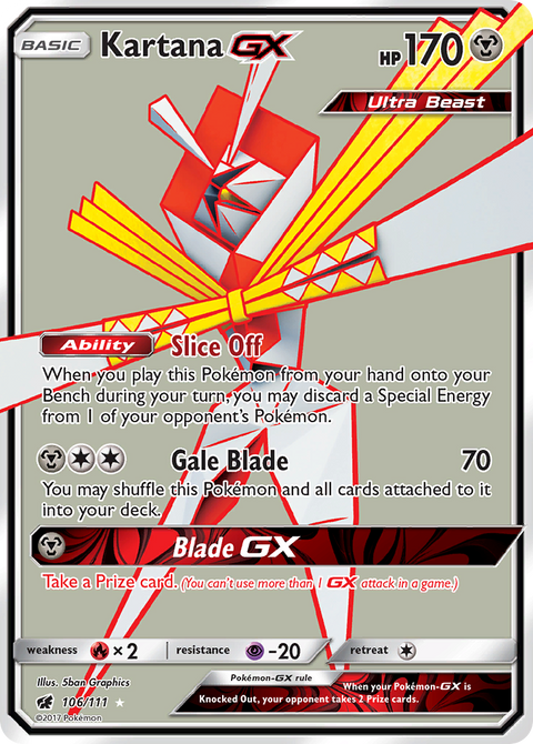 Kartana-GX 106 Crimson Invasion Pokémon card