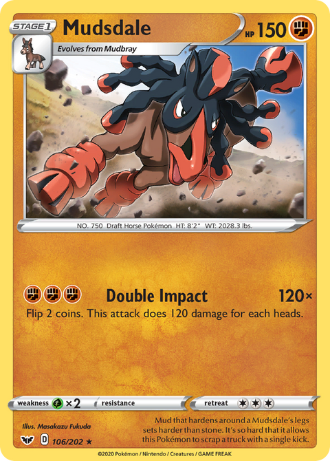 Mudsdale 106 Sword & Shield Pokémon card