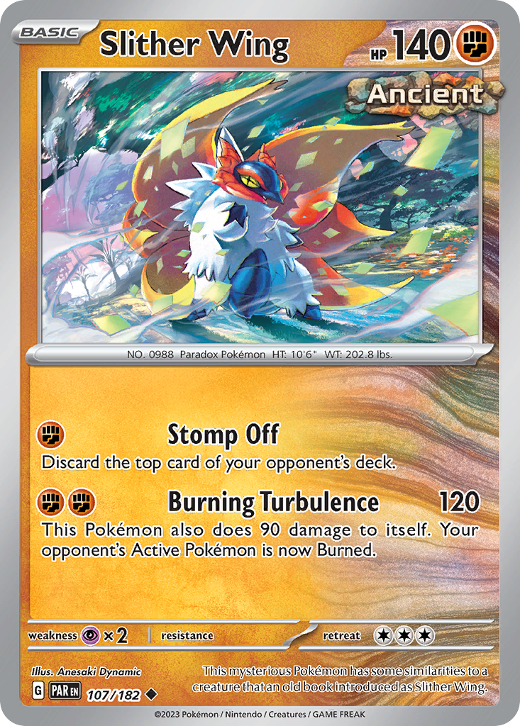 Slither Wing 107 Paradox Rift Pokémon card
