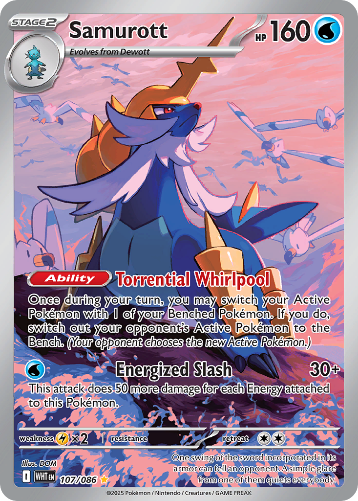 Samurott 107 White Flare Pokémon card
