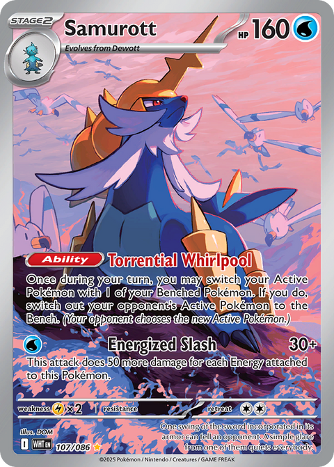 Samurott 107 White Flare Pokémon card
