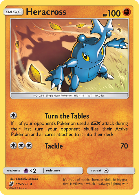 Heracross 107 Unified Minds Pokémon card