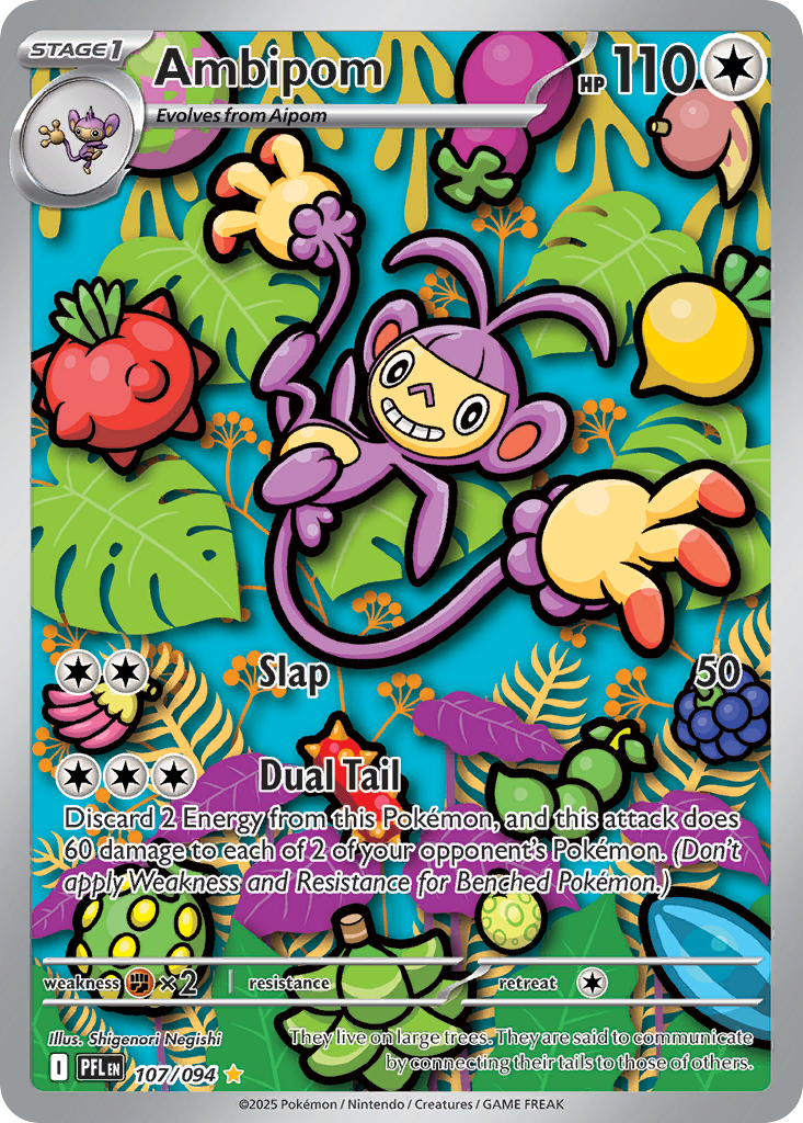Ambipom 107 Phantasmal Flames Pokémon card