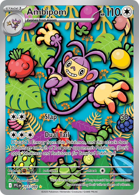Ambipom 107 Phantasmal Flames Pokémon card