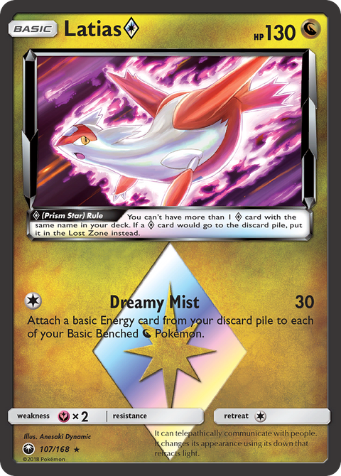 Latias ◇ 107 Celestial Storm Pokémon card