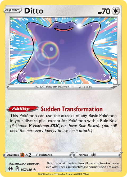 Ditto 107 Crown Zenith Pokémon card