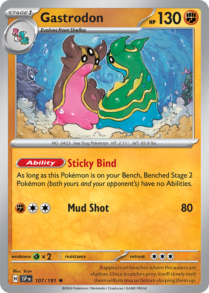 Gastrodon 107 Surging Sparks Pokémon card