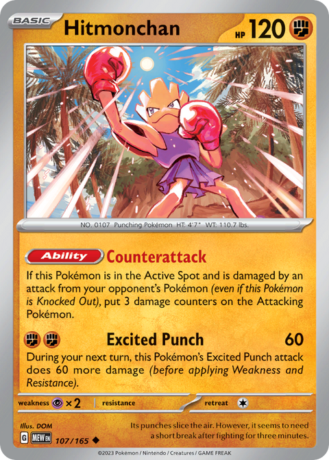 Hitmonchan 107 151 Pokémon card