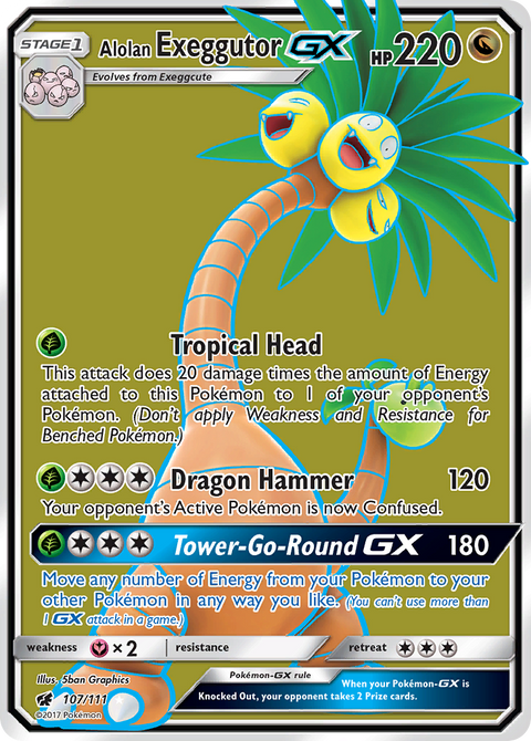 Alolan Exeggutor-GX 107 Crimson Invasion Pokémon card