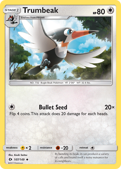 Trumbeak 107 Sun & Moon Pokémon card