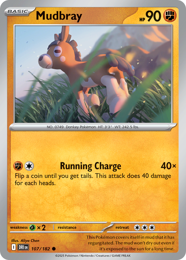 Mudbray 107 Destined Rivals Pokémon card
